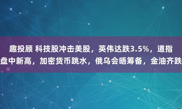 趣投顾 科技股冲击美股，英伟达跌3.5%，道指盘中新高，加密货币跳水，俄乌会晤筹备，金油齐跌