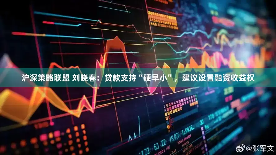 沪深策略联盟 刘晓春：贷款支持“硬早小”，建议设置融资收益权